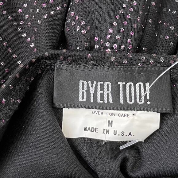 A Byer Size Medium Sleeveless Black Glitter Babydoll Halter Dress Whimsigoth Y2K - Picture 6 of 11